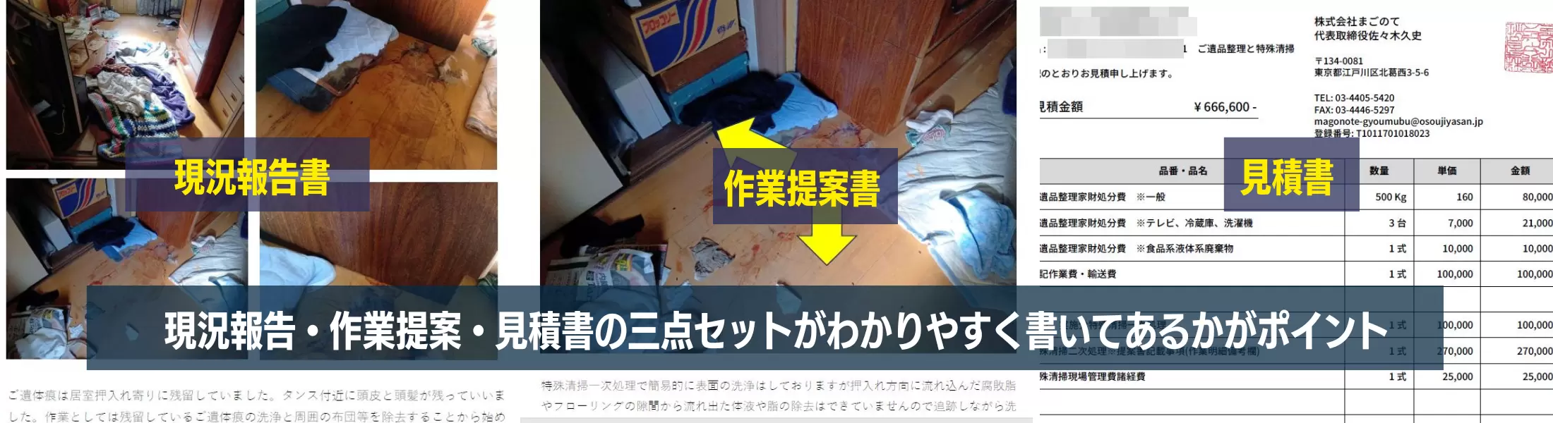 現況報告書や作業提案が出せない特殊清掃業者はカス