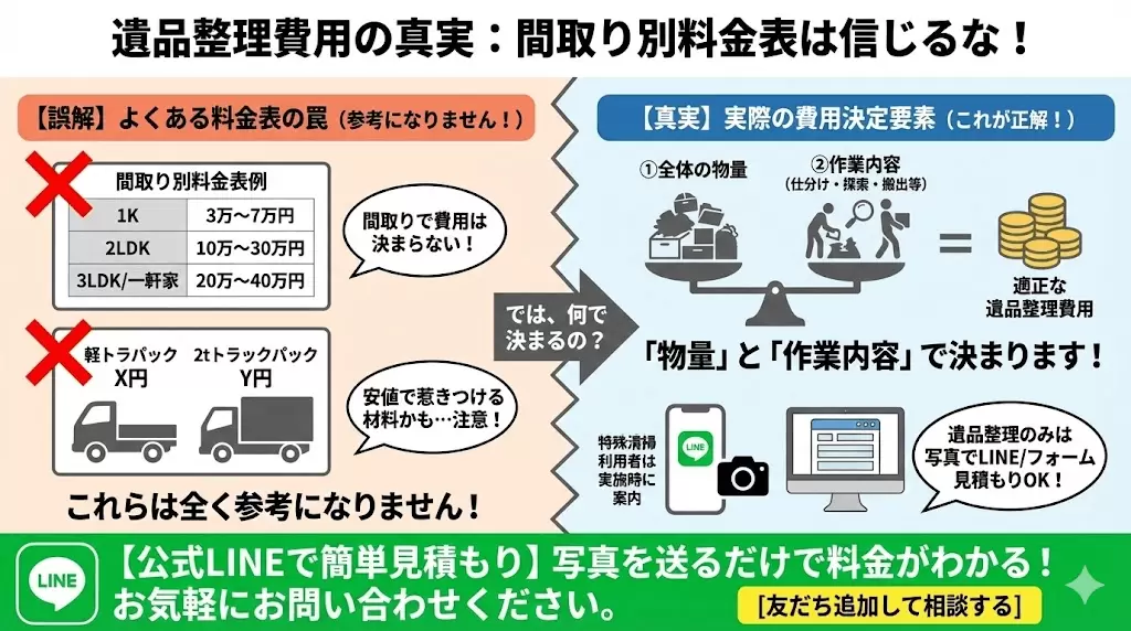ご遺品整理料金についての解説