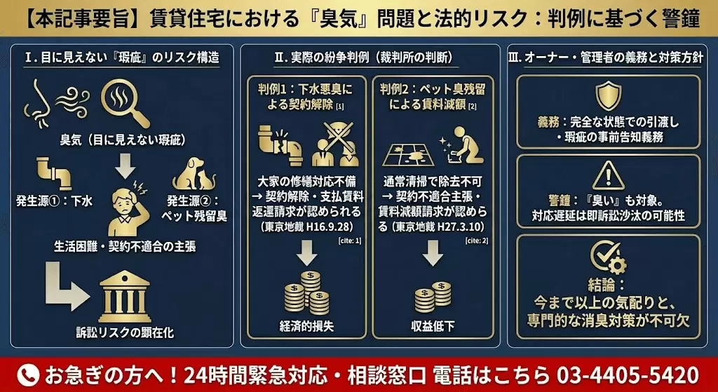 部屋の残留臭は物件価値低下