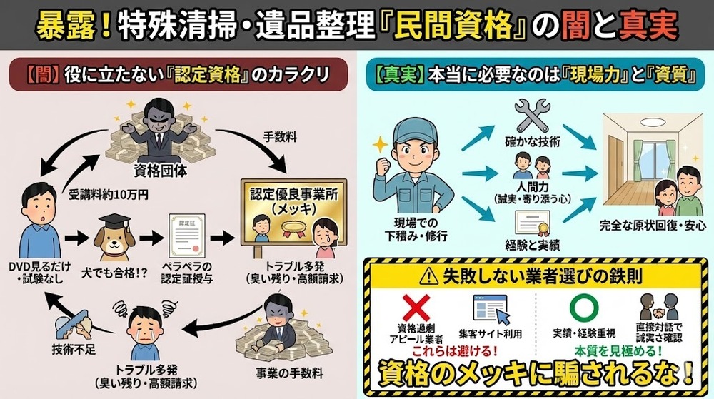 特殊清掃士や事件現場清掃士の『資格』