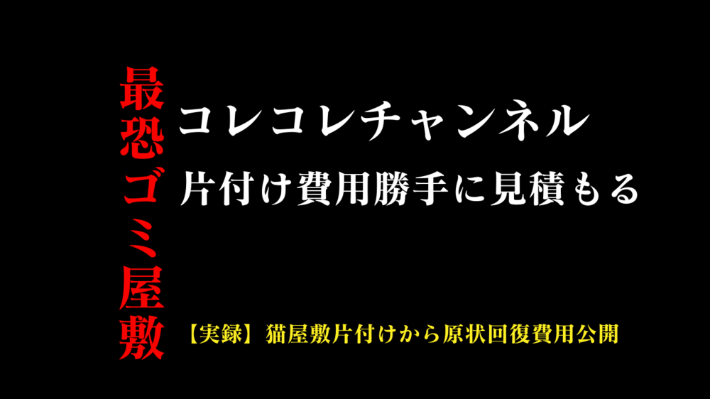 【コレコレチャンネル】Liveのゴミ屋敷