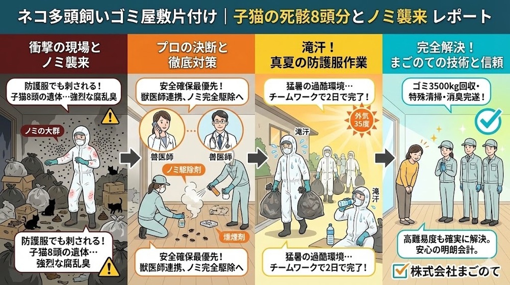 猫の死骸があるゴミ屋敷