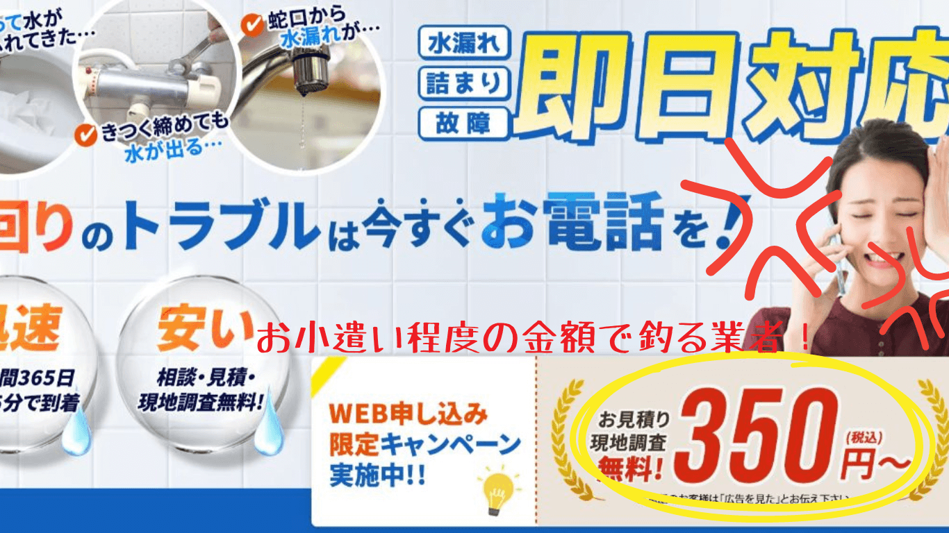 トイレの詰まり解消350円