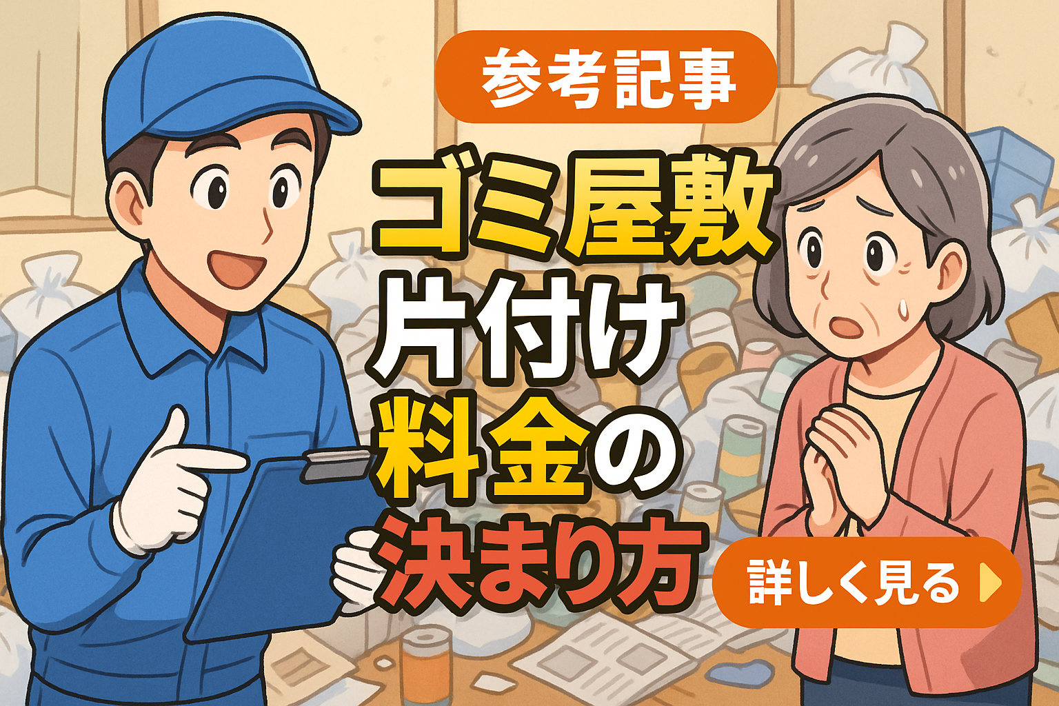 ゴミ屋敷片付け料金の決まり方