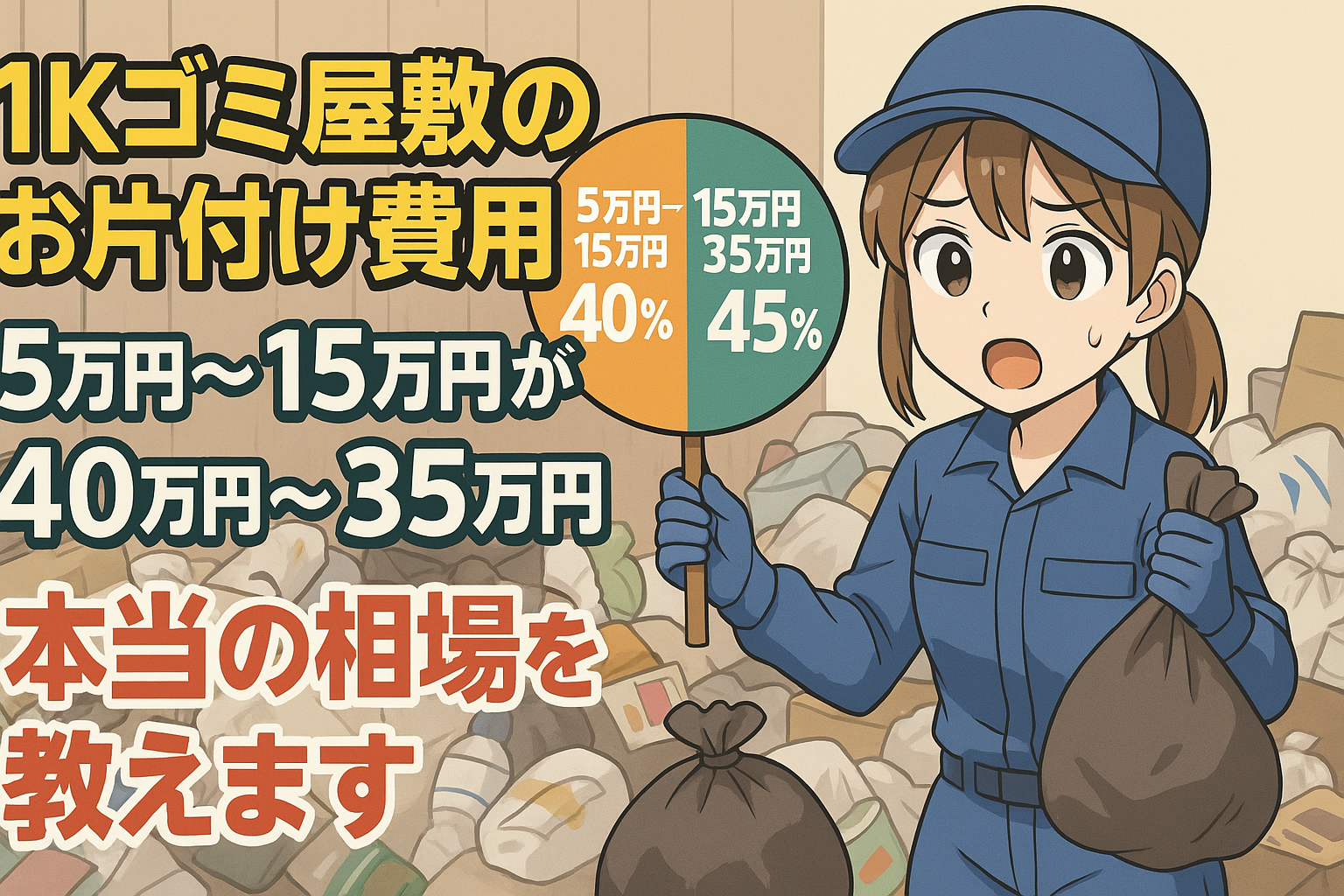 ワンルームゴミ屋敷片付け料金
