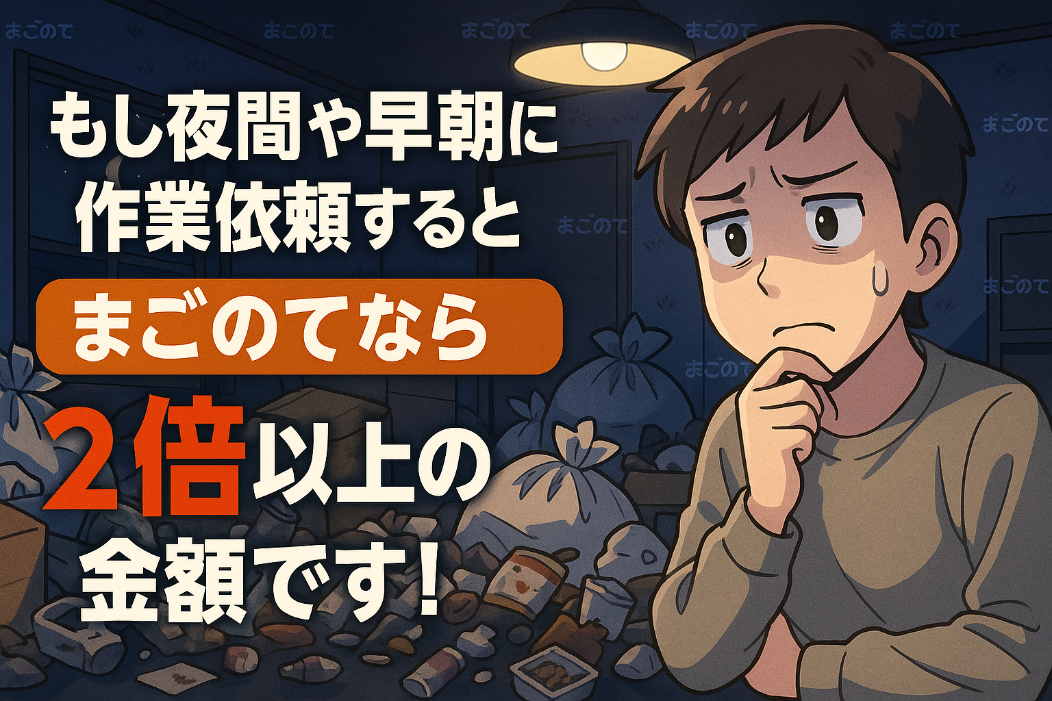ゴミ屋敷片付けで夜間作業は高額になります