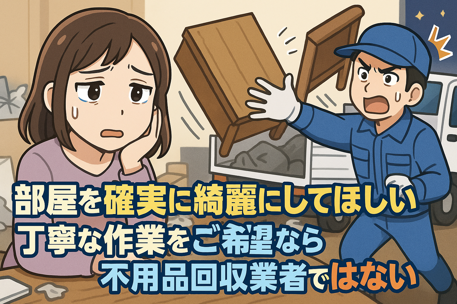 不用品回収屋に部屋の片付けなんてできません