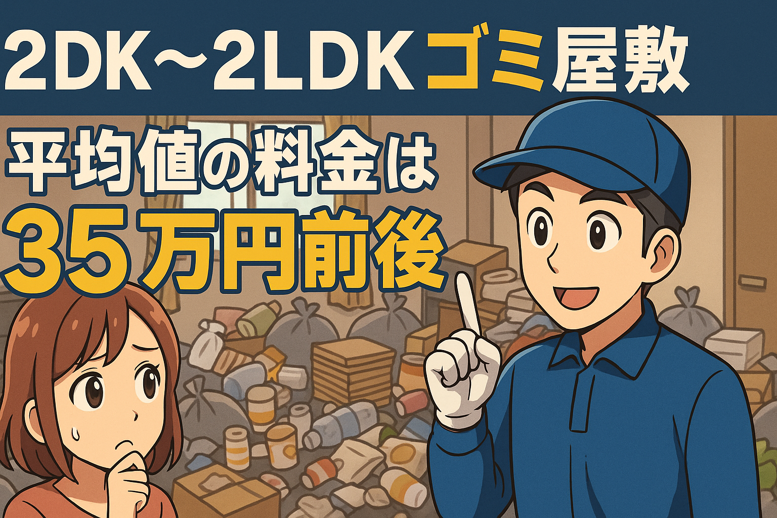 2DKのゴミ屋敷片付け