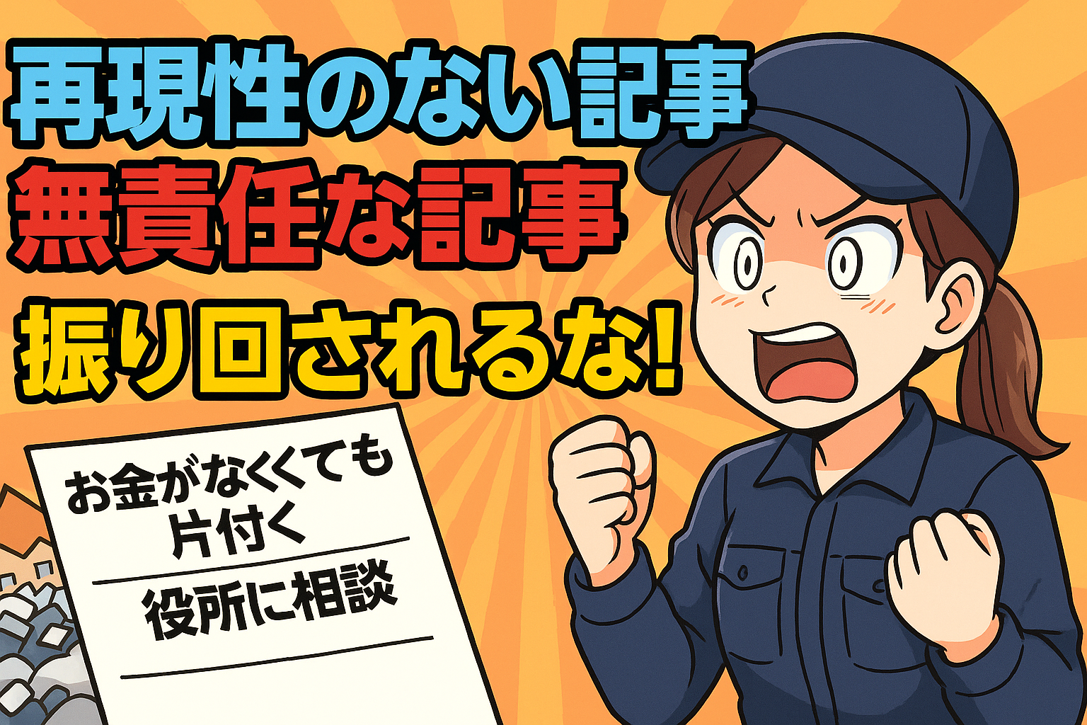 お金がない人がゴミ屋敷を片付ける方法