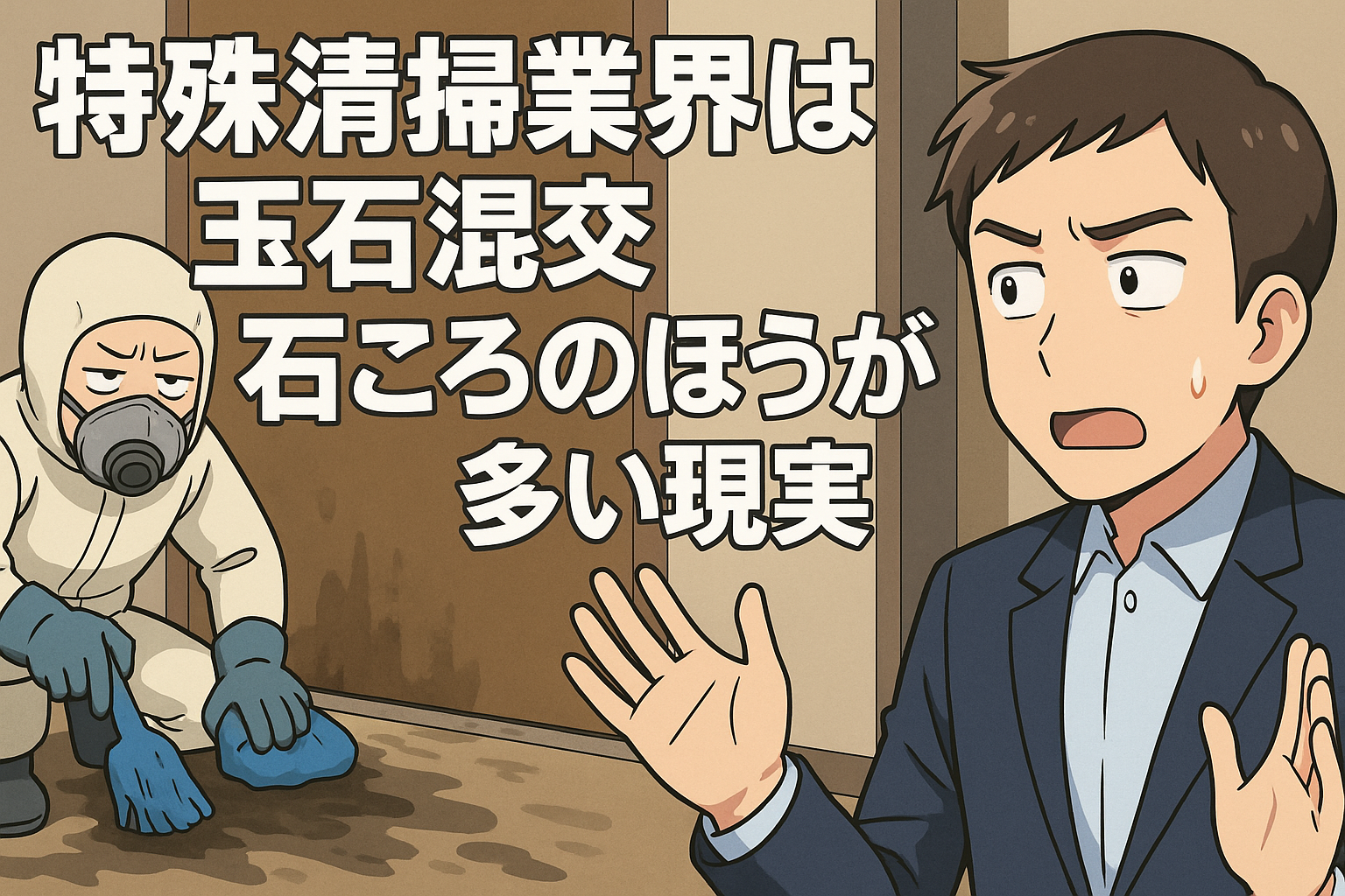 特殊清掃業者は技術がない業者が90%