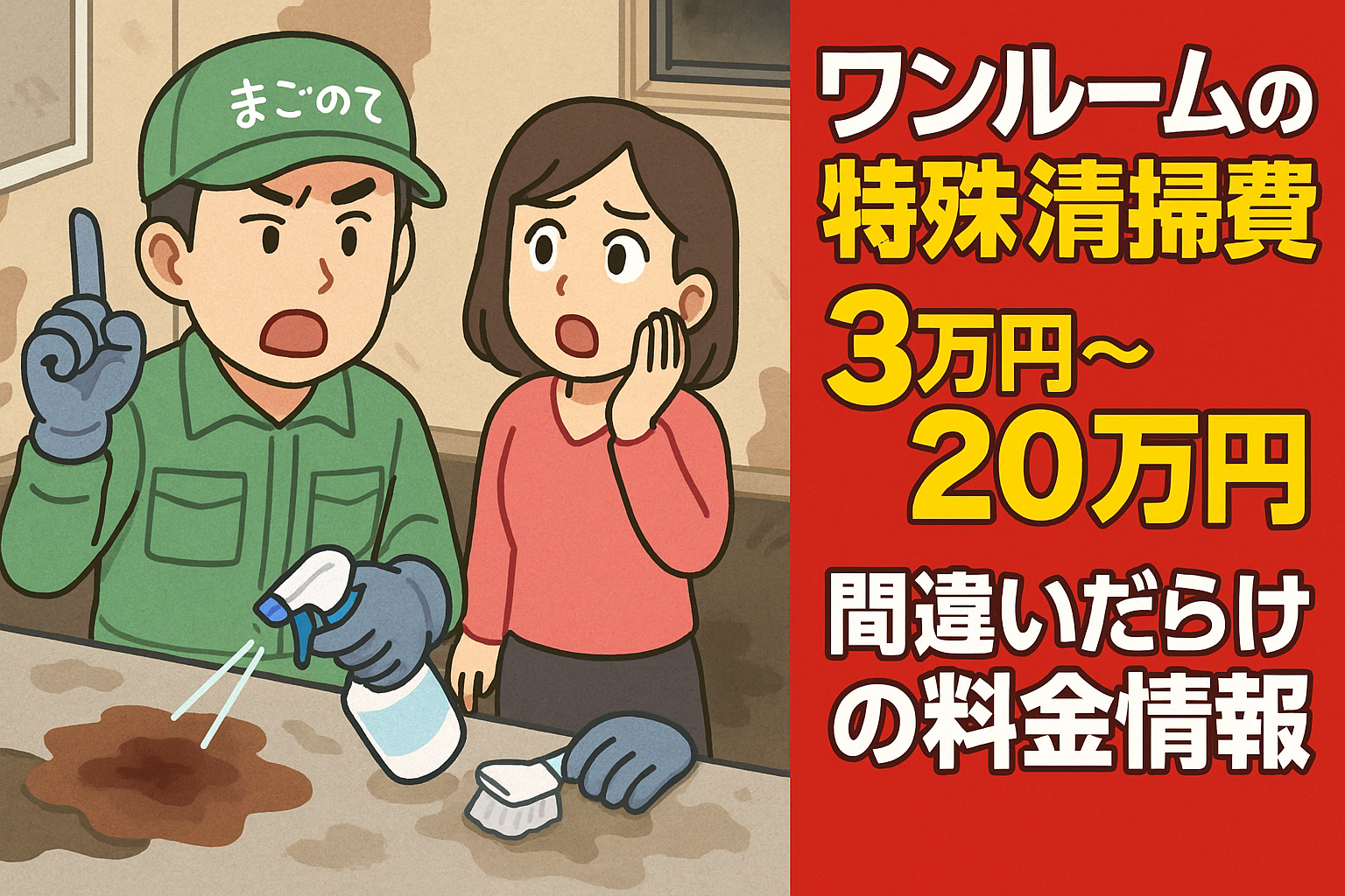 ワンルームの特殊清掃が3万円!?