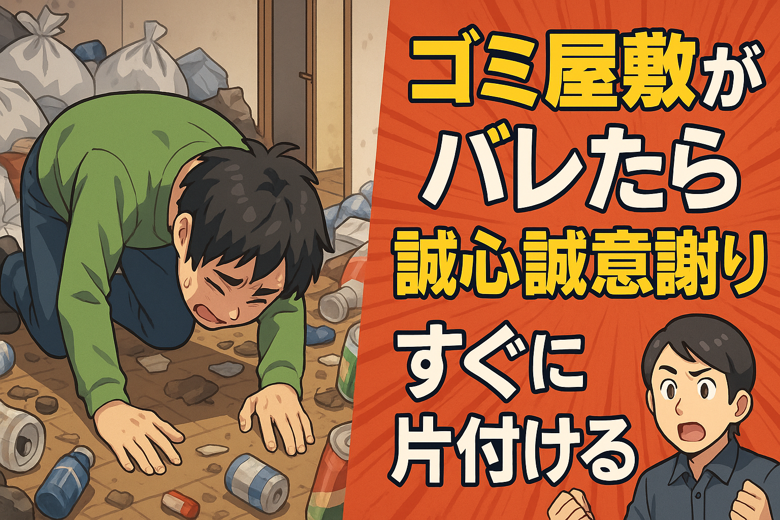 ゴミ屋敷がバレたら謝り倒す