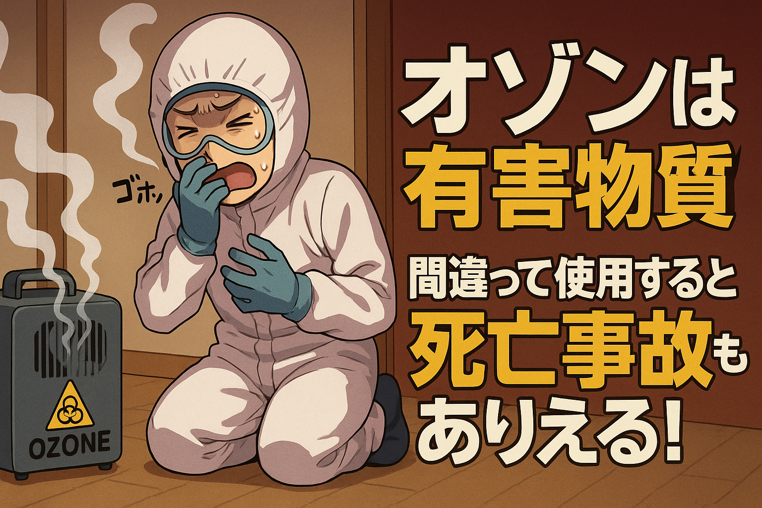 オゾンは間違って使うと死亡事故が起きます