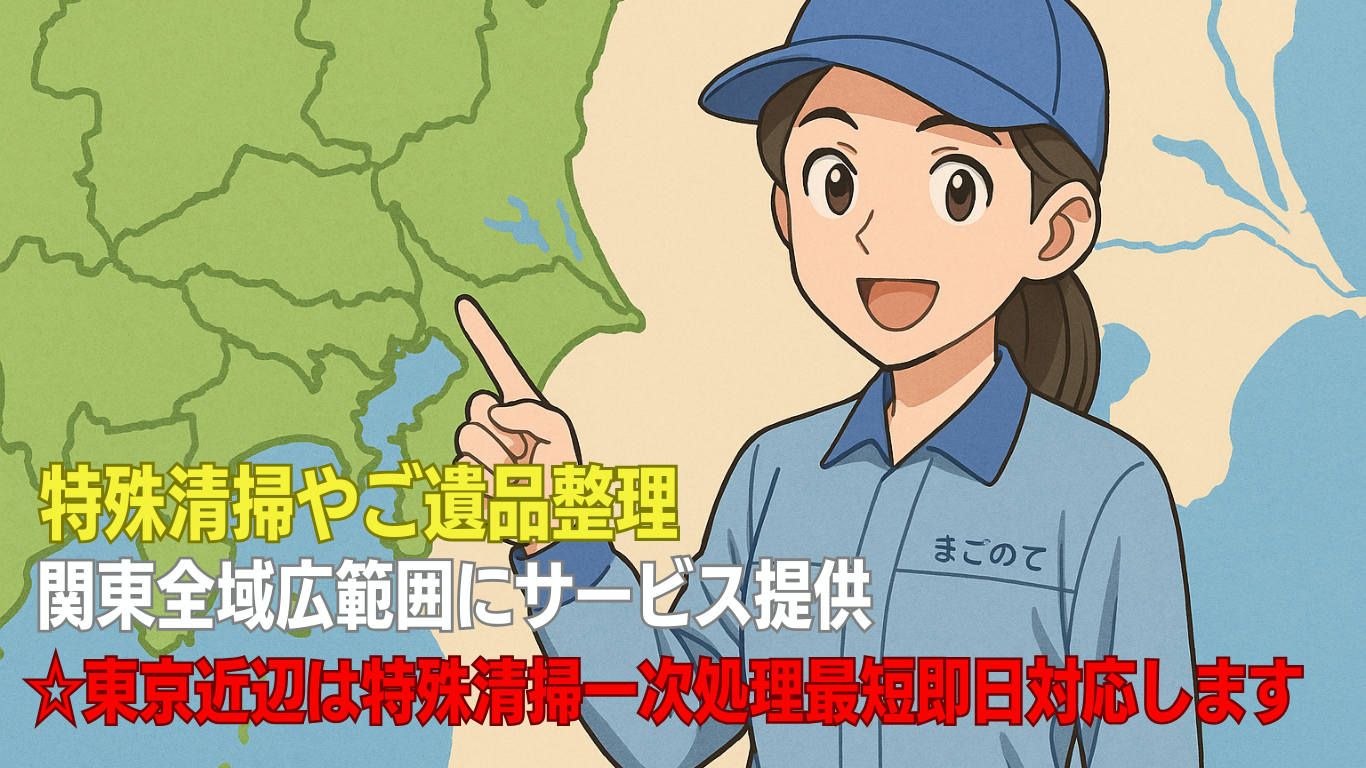 特殊清掃は関東一円素早く対応します。