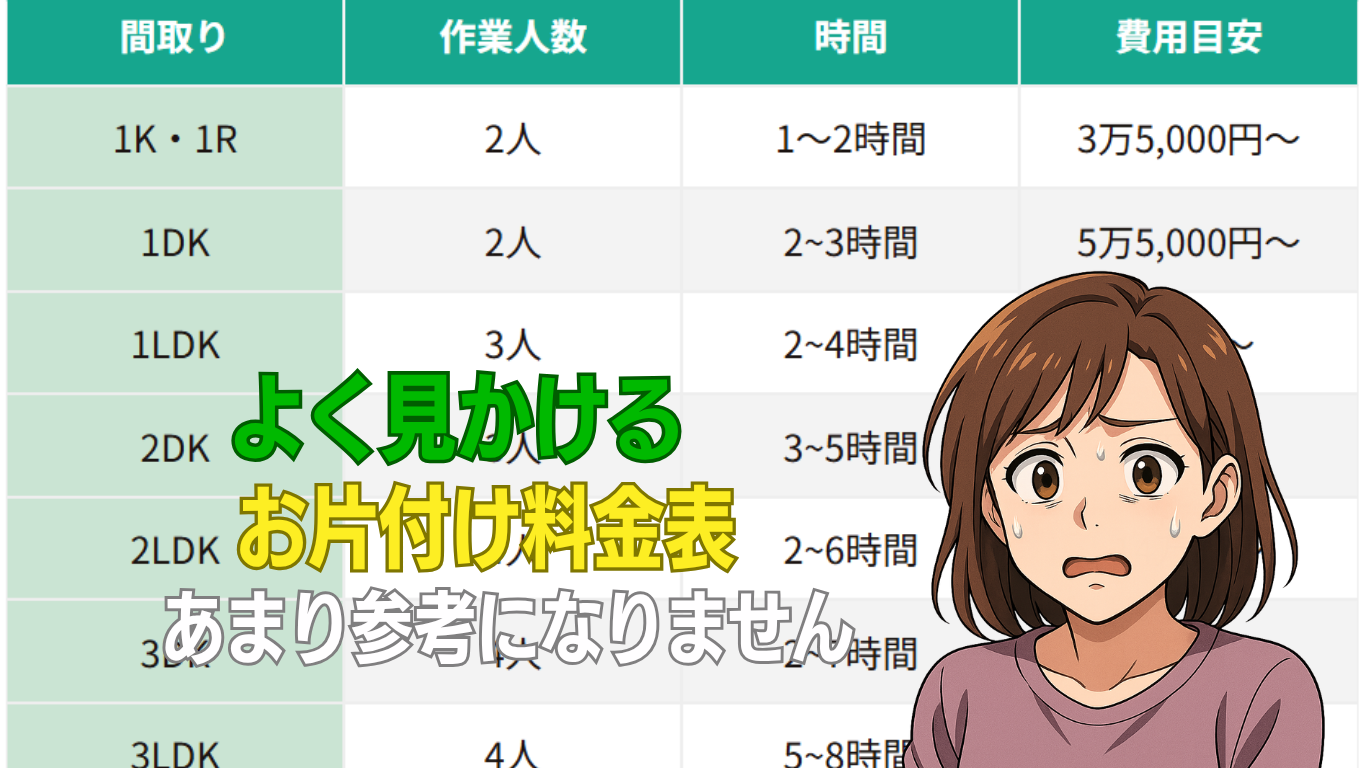 片付け料金の根拠が大事