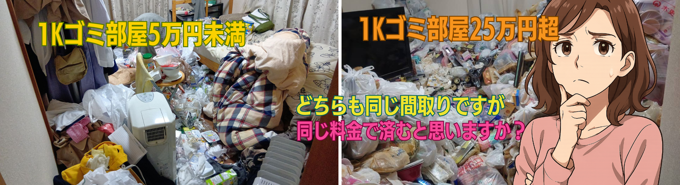 1Kゴミ部屋でも様相が全く違う