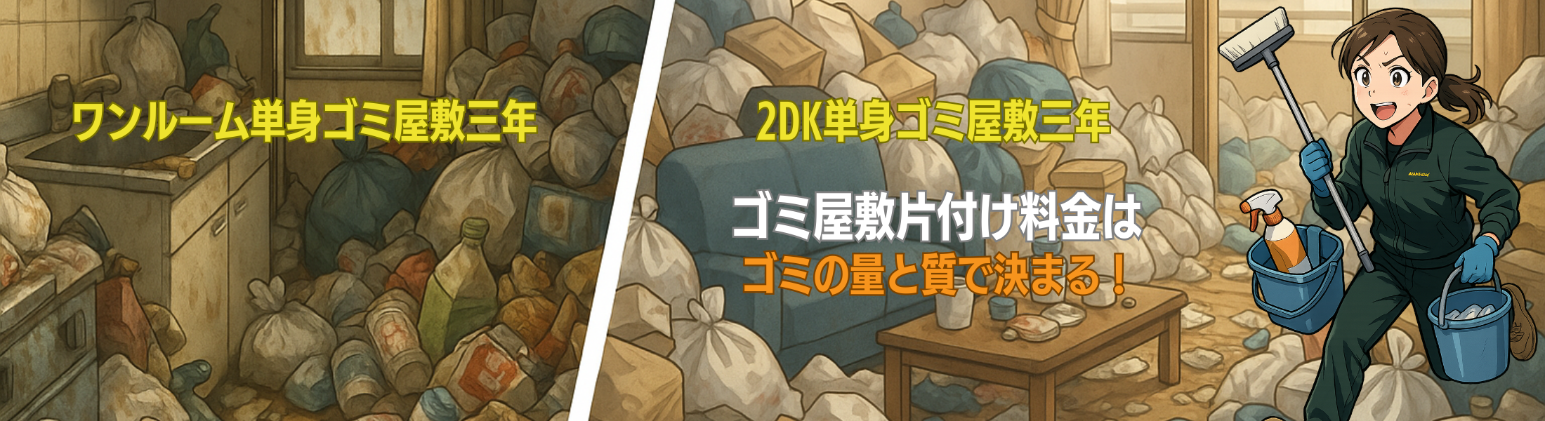 ゴミ屋敷片付け料金は間取りで決まらない