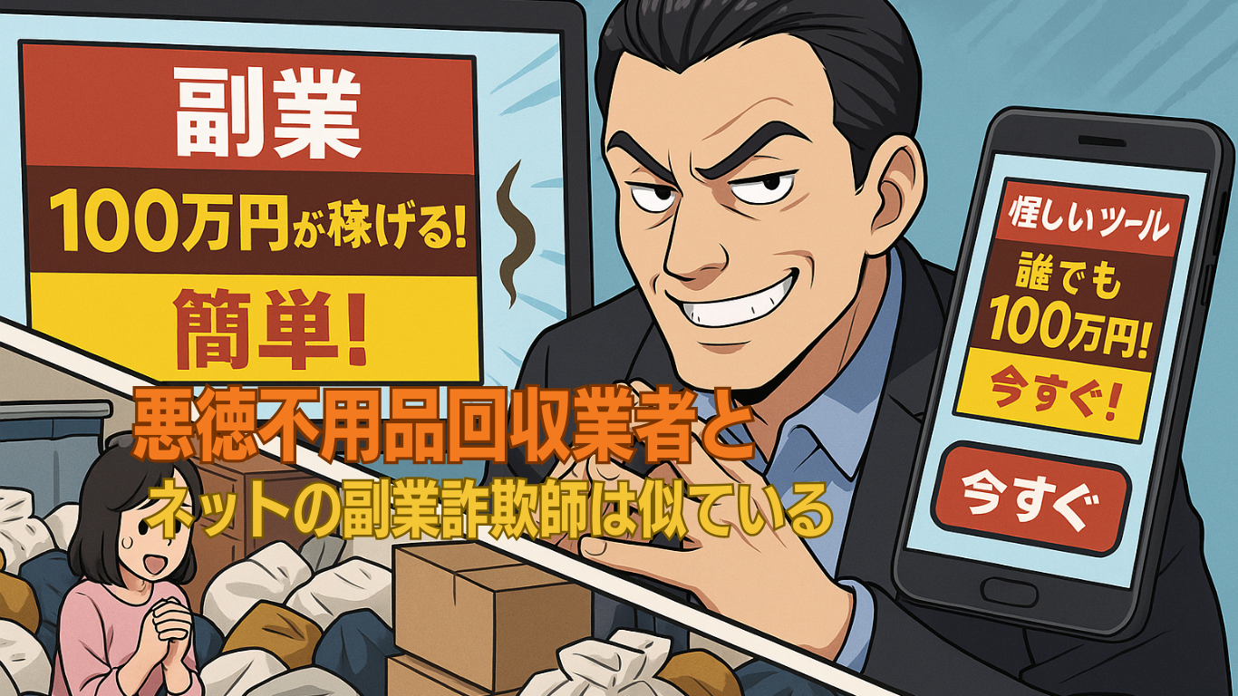 副業詐欺と不用品回収業者