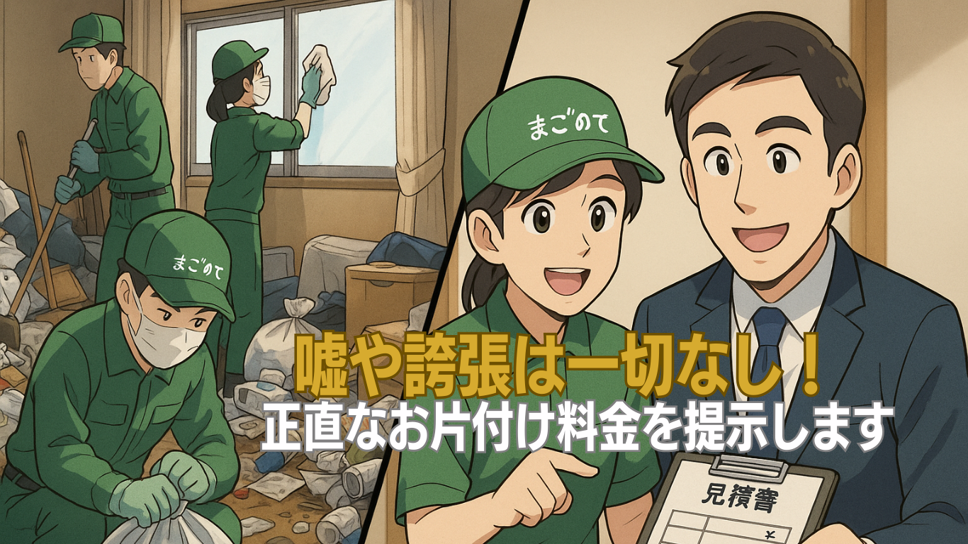 正直なお片付け料金をお伝えします