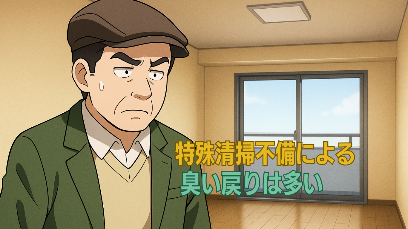 特殊清掃不備による臭い戻り