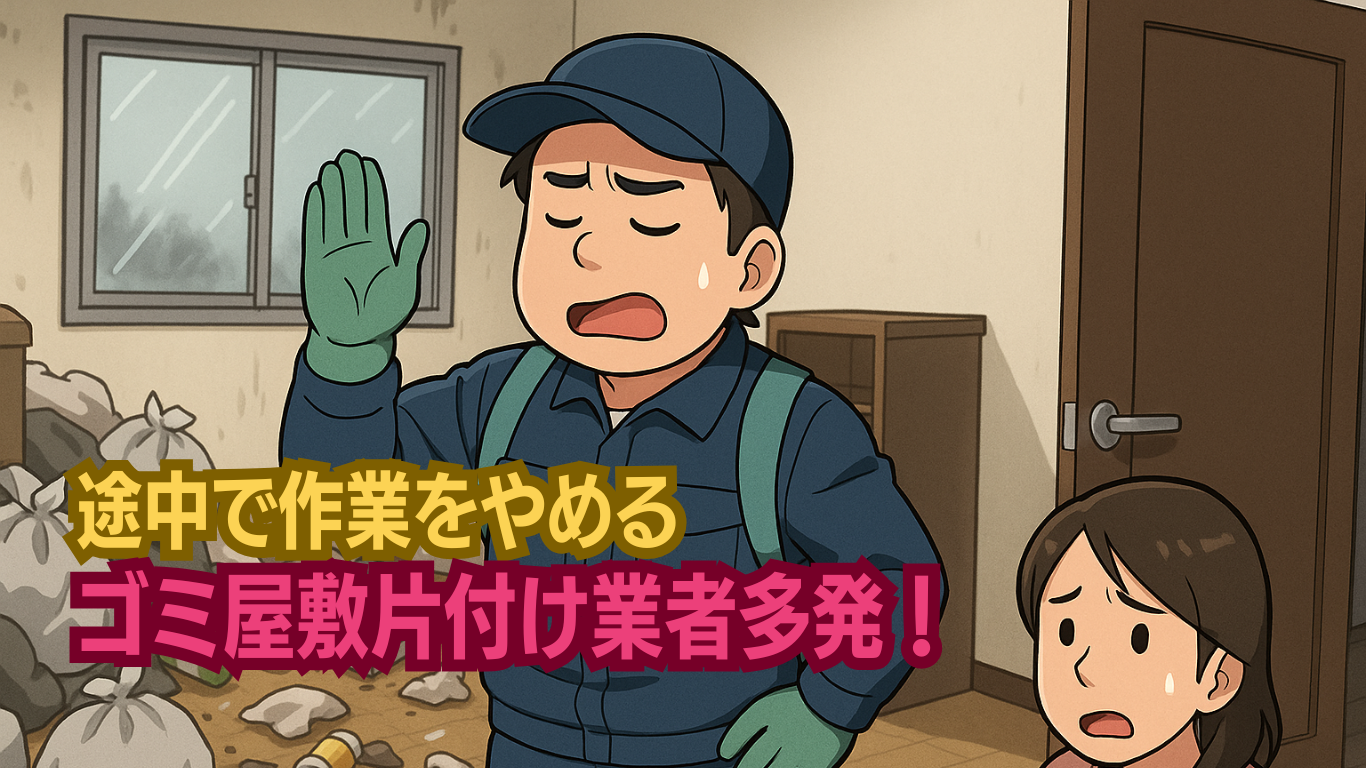 途中で作業をやめるゴミ屋敷片付け業者