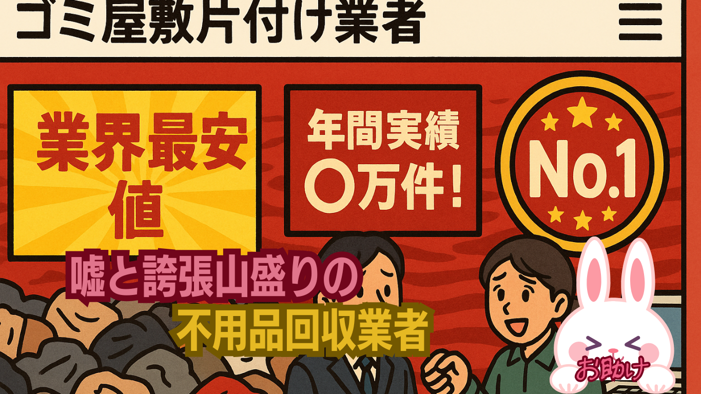 ウソと誇張山盛りの不用品回収業者