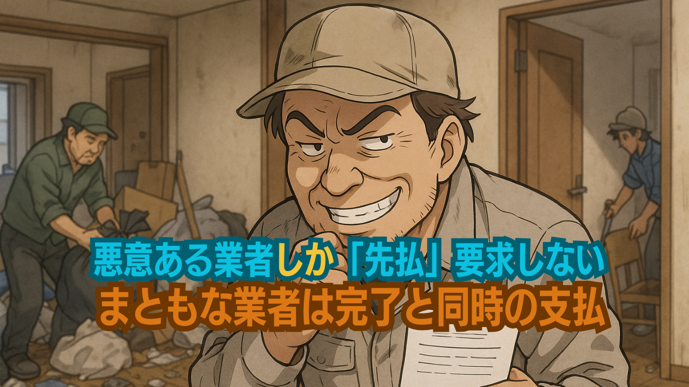 代金先払いのゴミ屋敷片付け業者に注意
