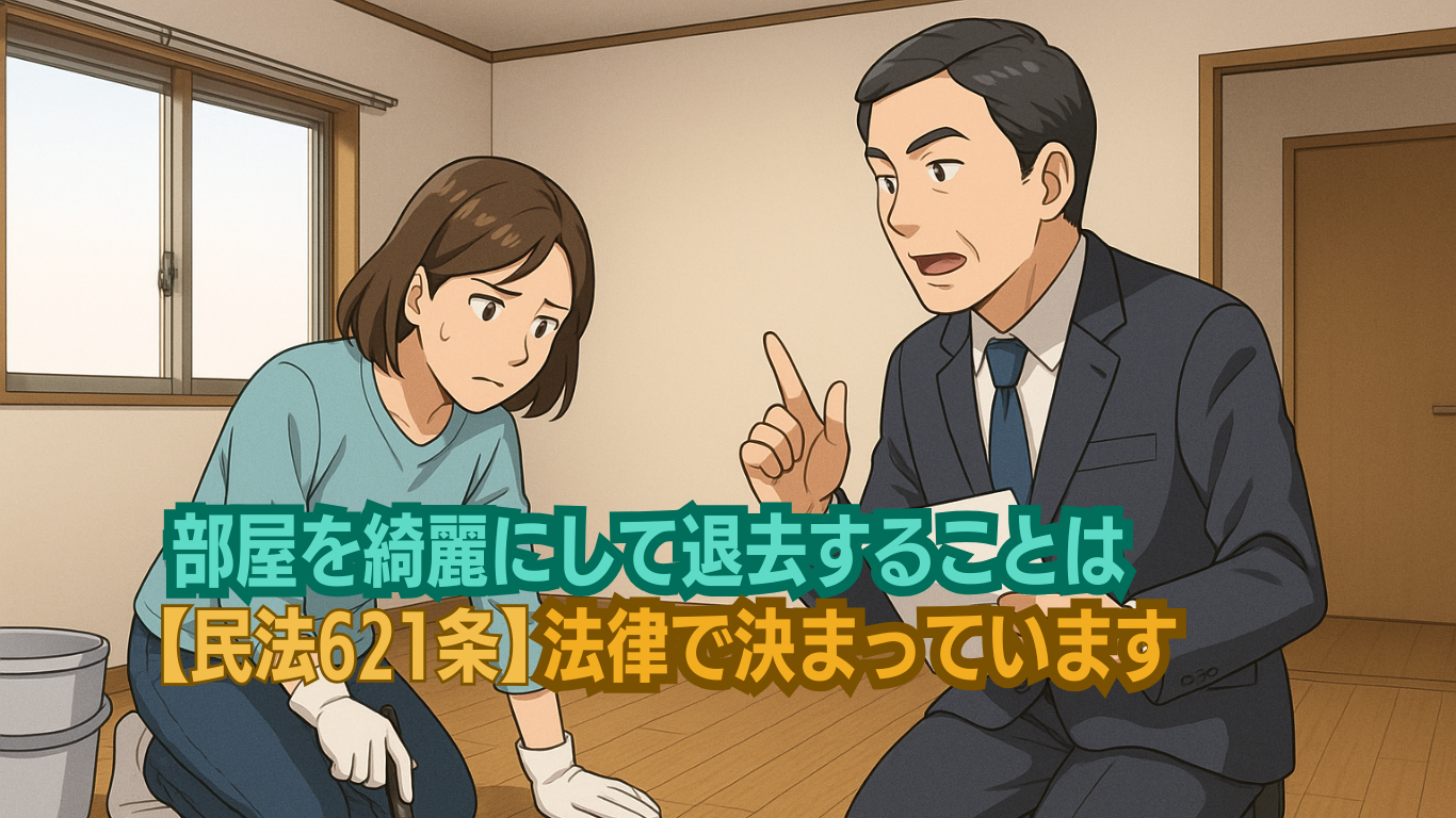 退去時に部屋を綺麗にすることは法律で決まってます
