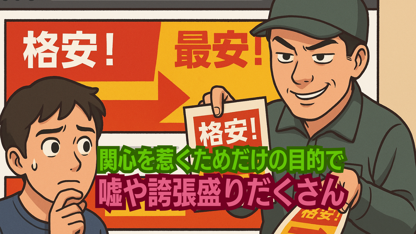 ゴミ屋敷片付け業者の有利誤認表記