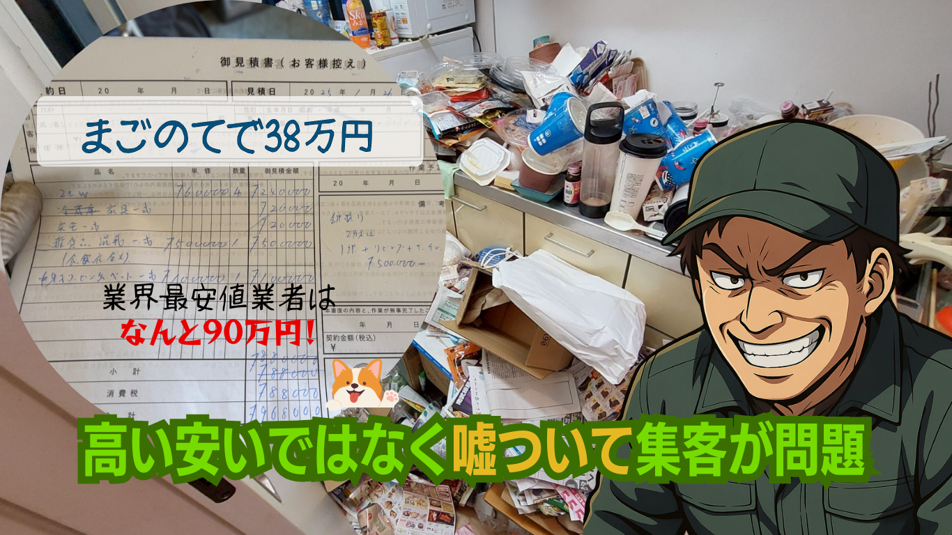 業界最安値のゴミ屋敷業者の見積もり公開
