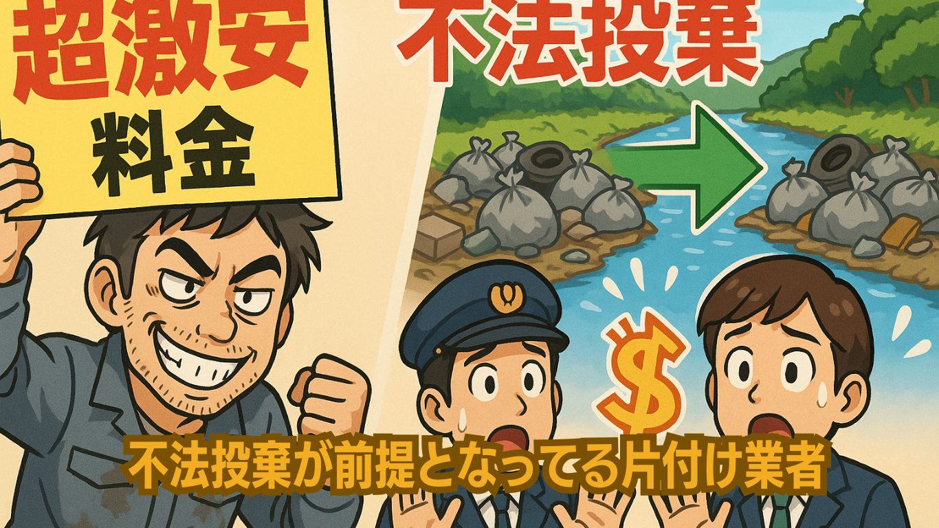 不法投棄前提の料金設定をする片付け業者