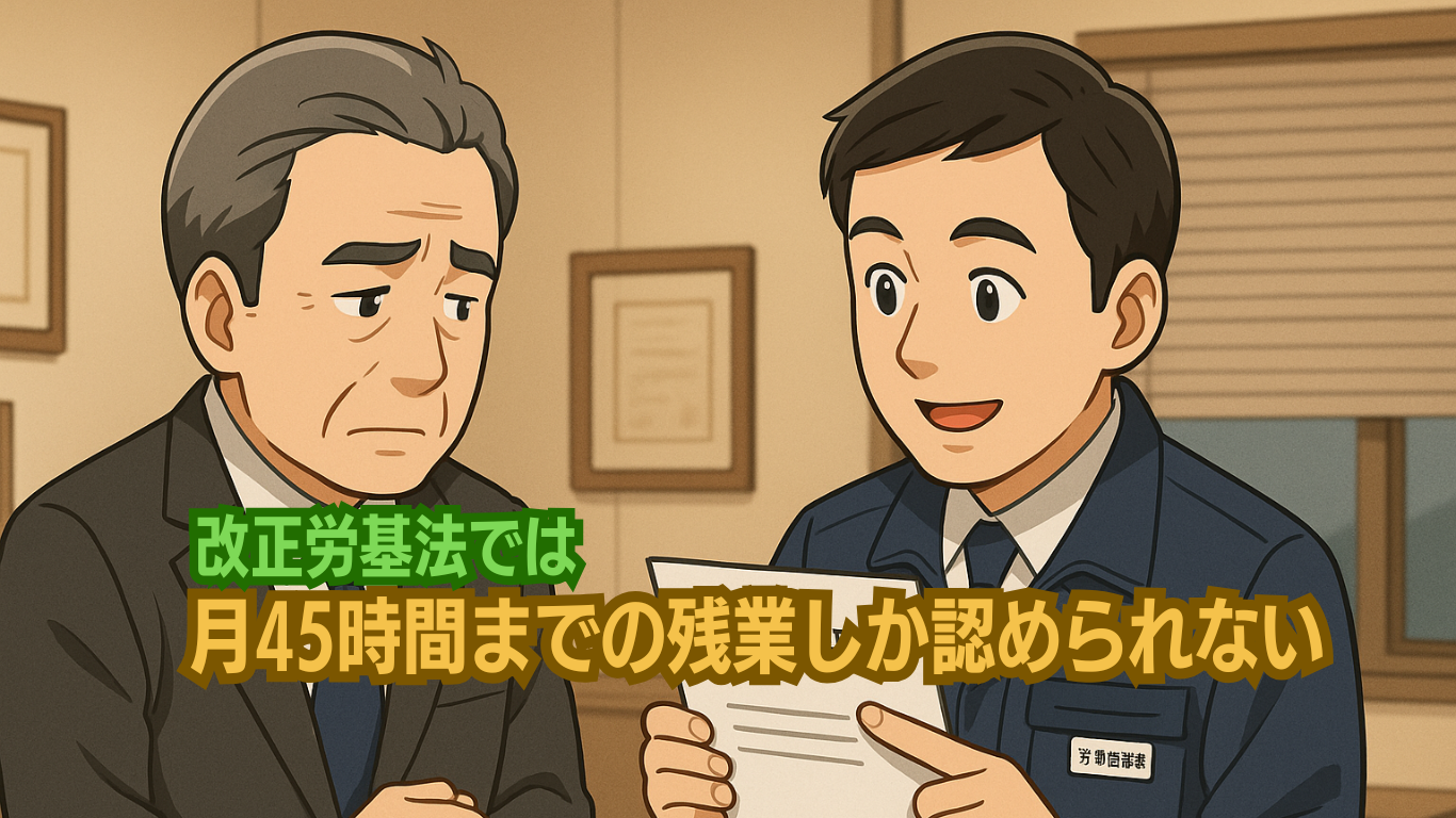 改正労基法では月45時間しか残業させることができない