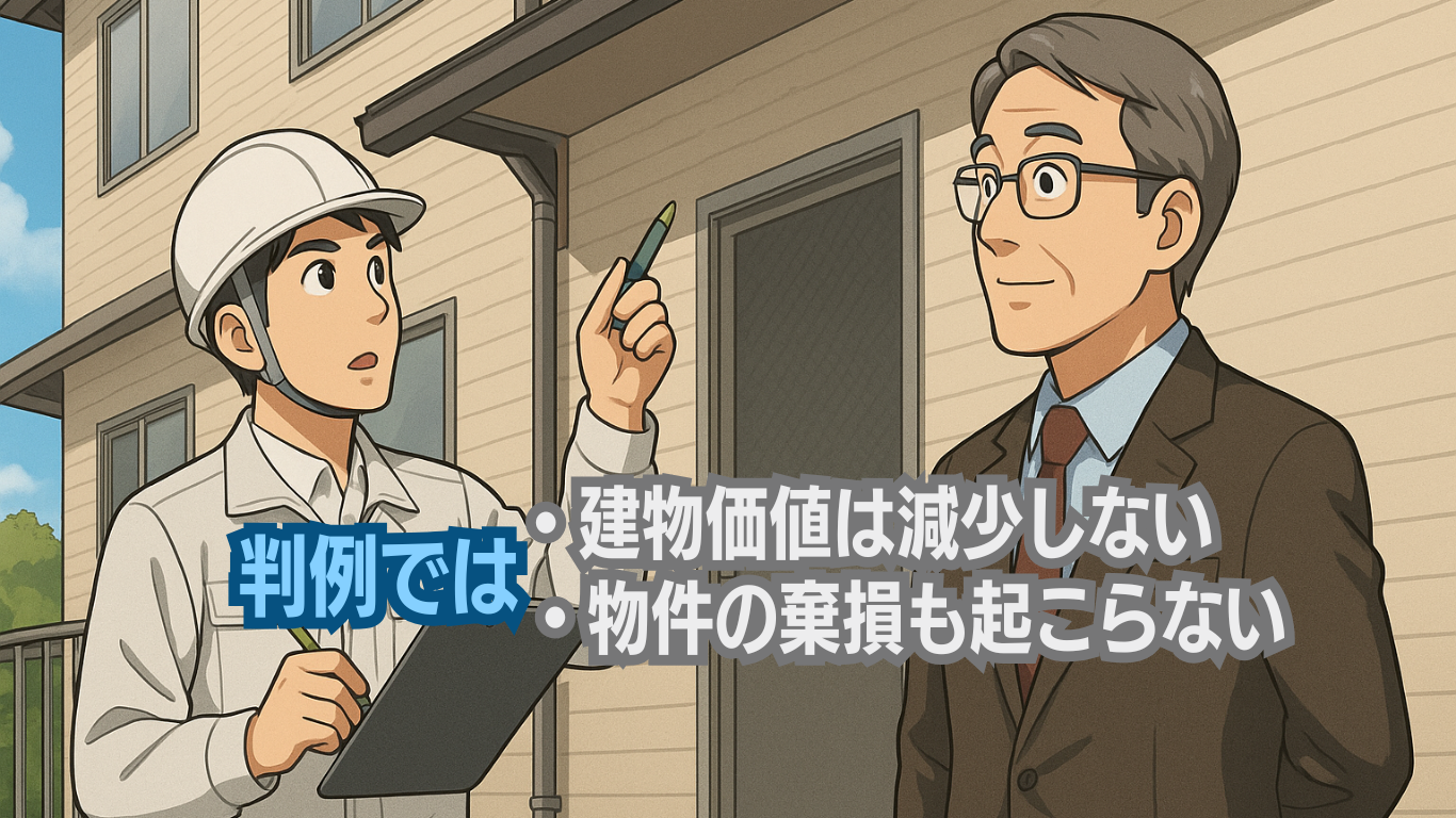 判例では孤独死で建物価値は減少しない