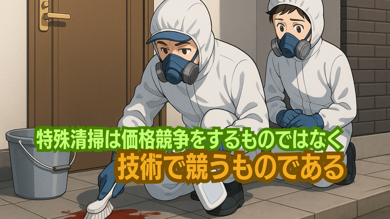 特殊清掃は価格競争ではなく技術で競うもの
