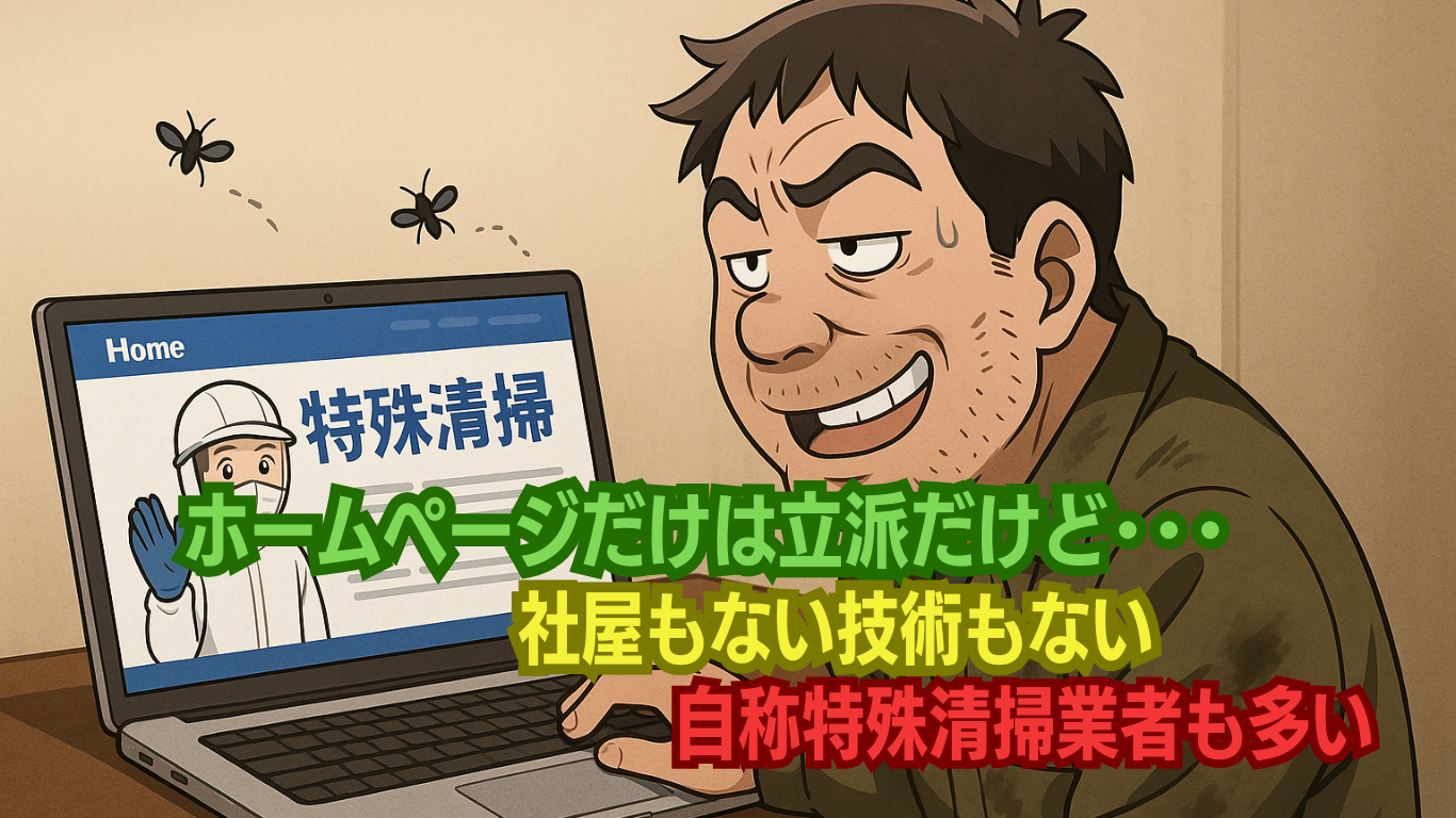 社屋も無いような自称特殊清掃業者も多い