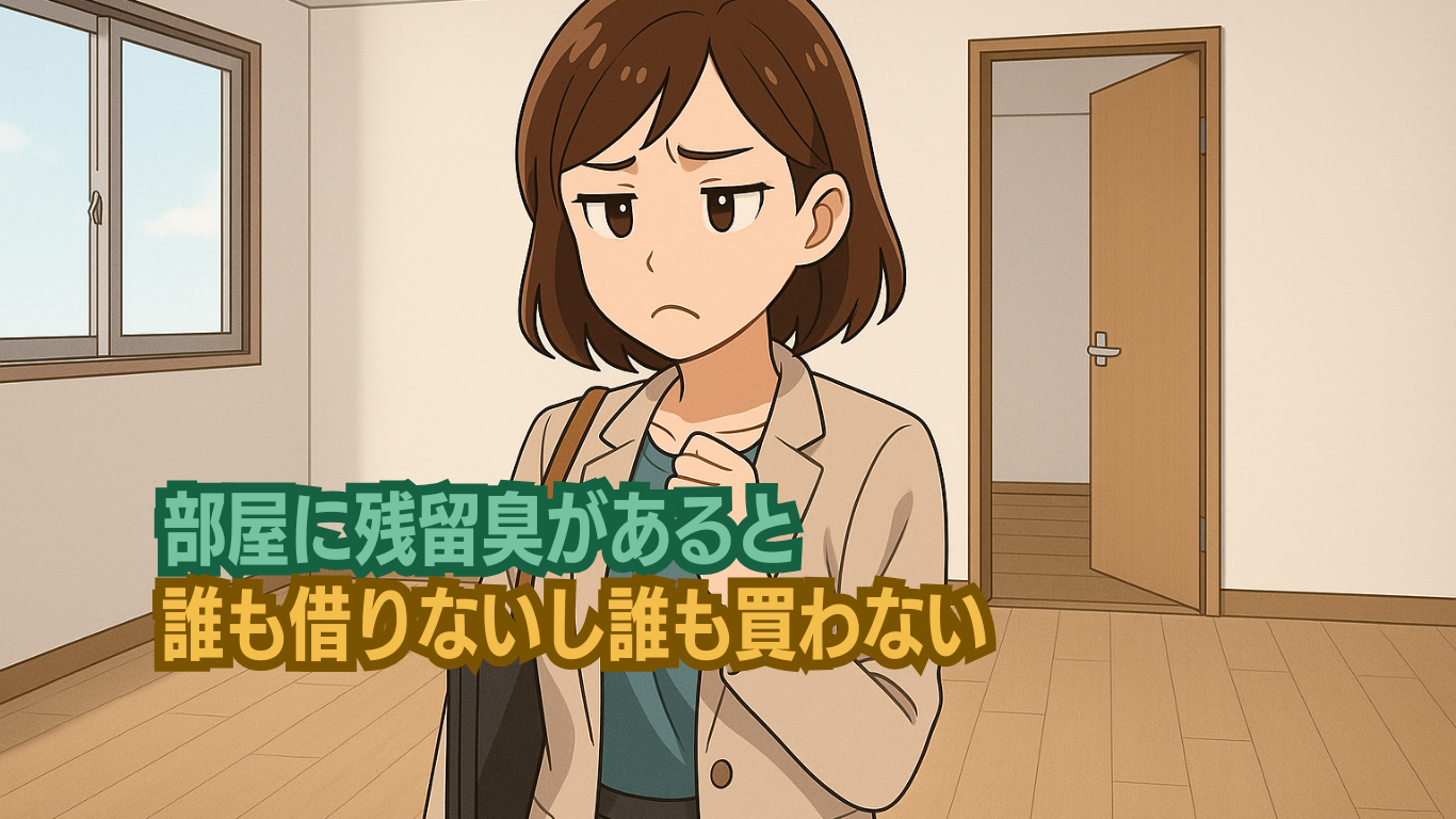 部屋の残留臭は物件価値低下