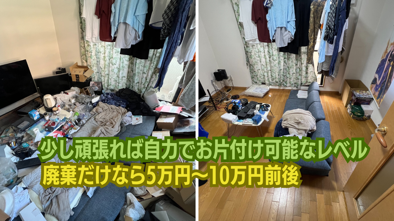 ゴミ屋敷片付け5万円~10万円事例