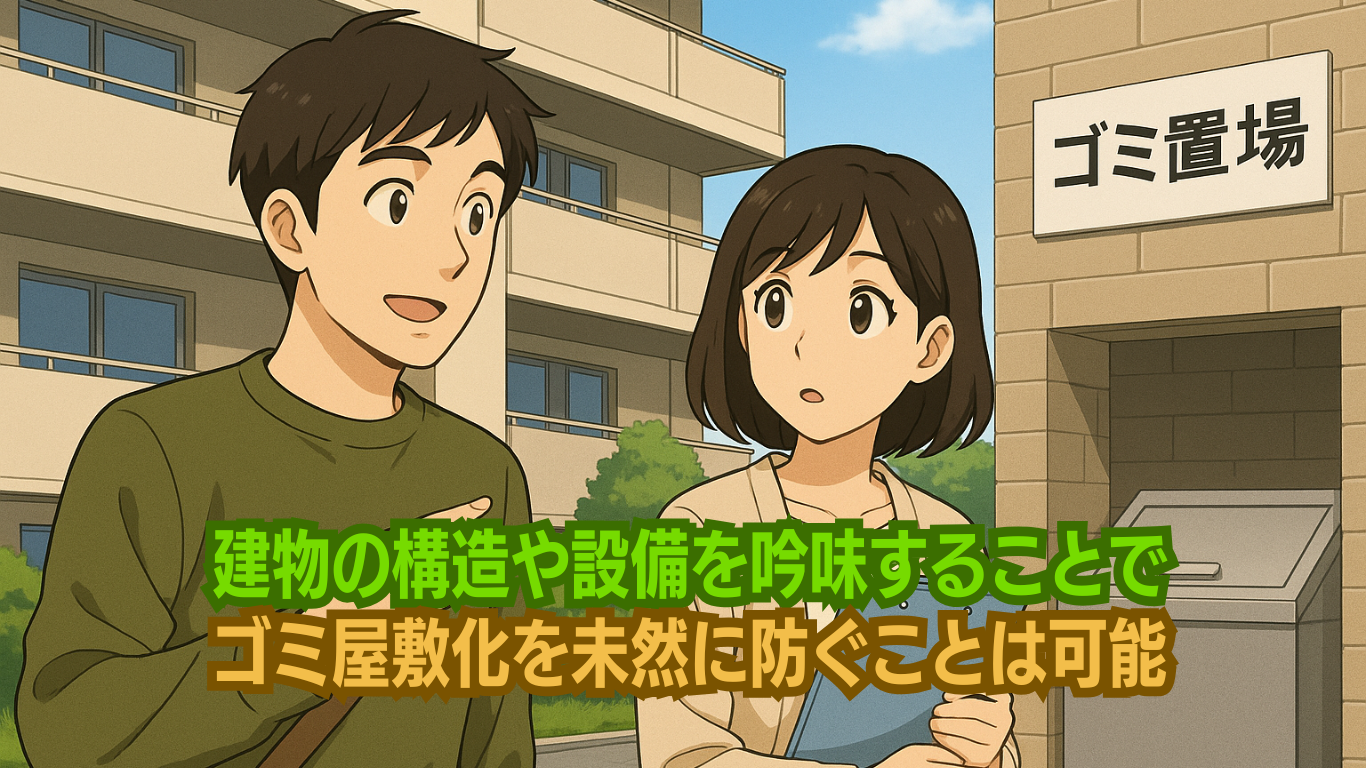 ゴミ捨て場の有無でゴミ屋敷化しやすい部屋か判定する