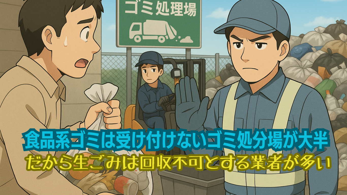 食品系ゴミは受け付けないゴミ処分場が大半