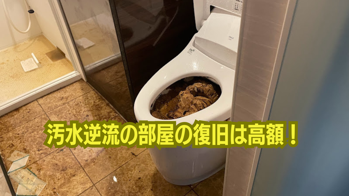汚水が逆流して部屋を汚した