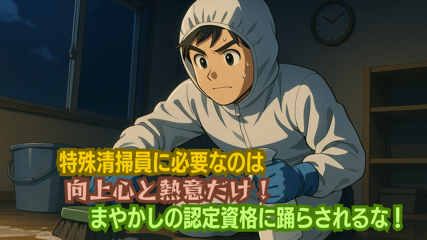 特殊清掃員に必要な資格は熱意のみ