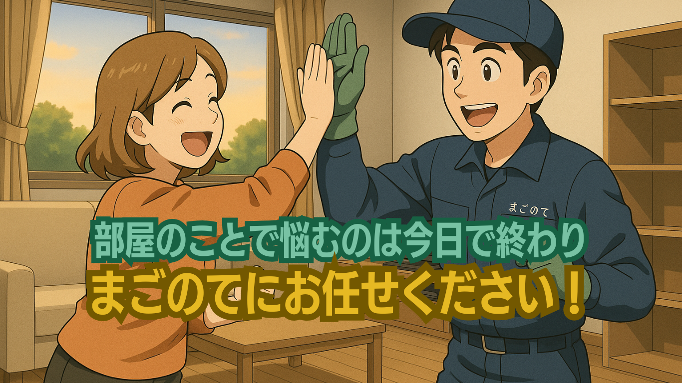 部屋のことで悩むのは今日で終わり.。ゴミ屋敷片付けなら老舗で安心のまごのて