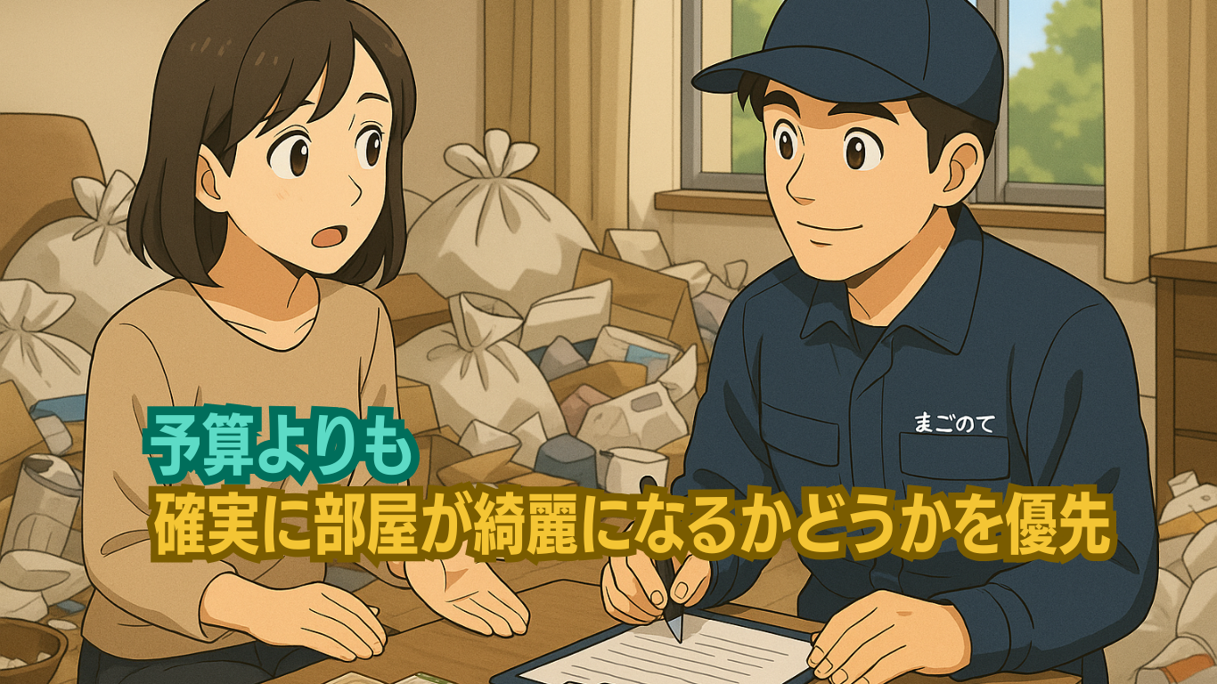 ゴミ屋敷のお片付けは予算で考えるのではなく作業内容と仕上がり