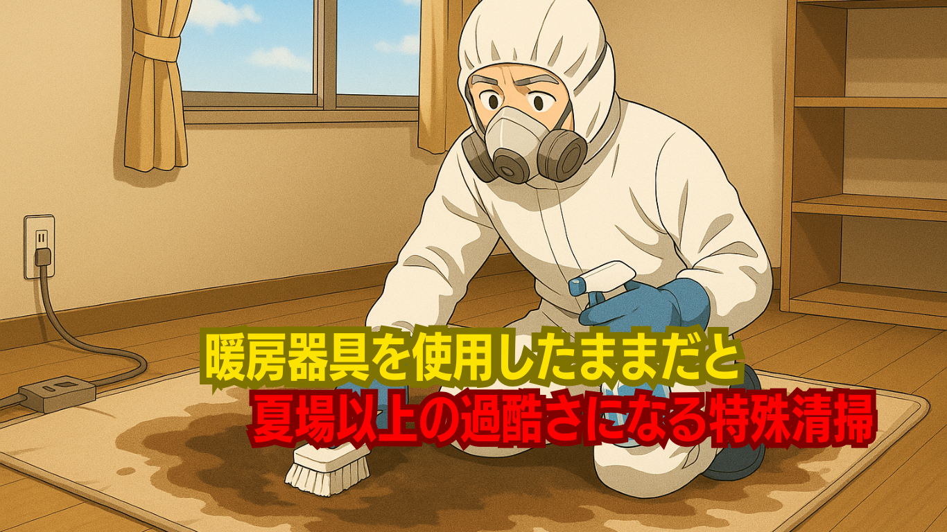 暖房器具の影響で夏と同じ程度の特殊清掃現場となる