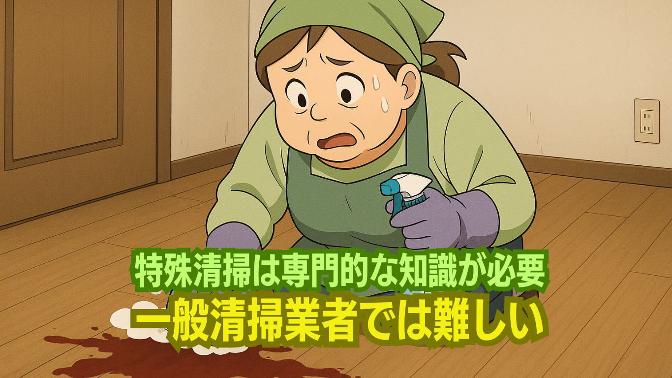 一般のハウスクリーニング業者に特殊清掃依頼した結果