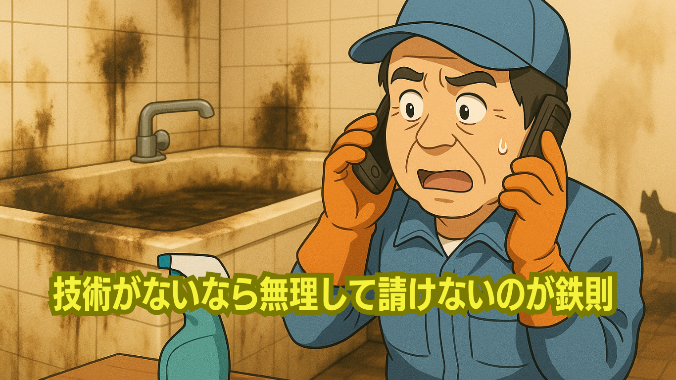 特殊清掃技術がないのに無理に挑んだ清掃会社