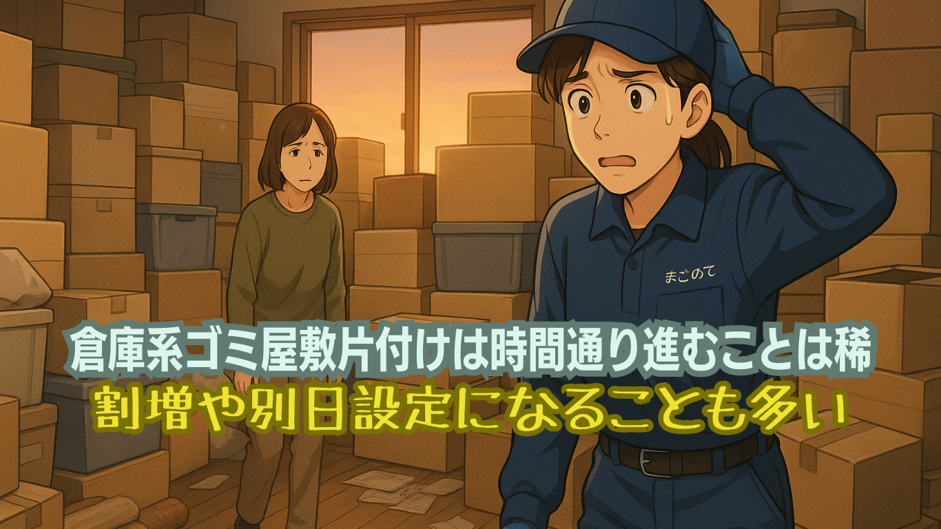 倉庫系ゴミ屋敷は割増になることが多い