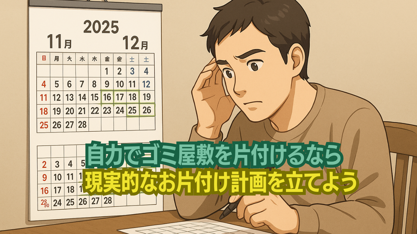 自力のゴミ屋敷片付けは綿密な計画を立てよう