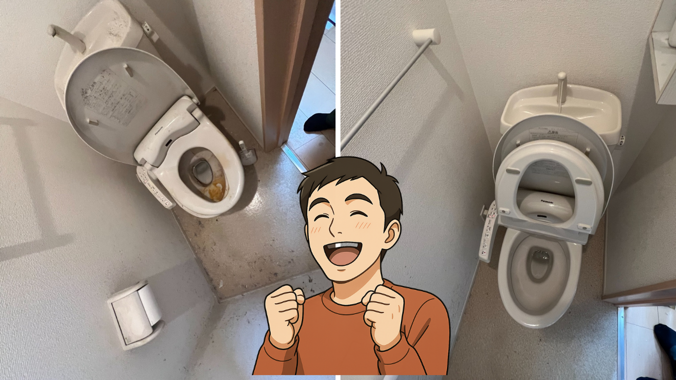 汚れたトイレのハウスクリーニング