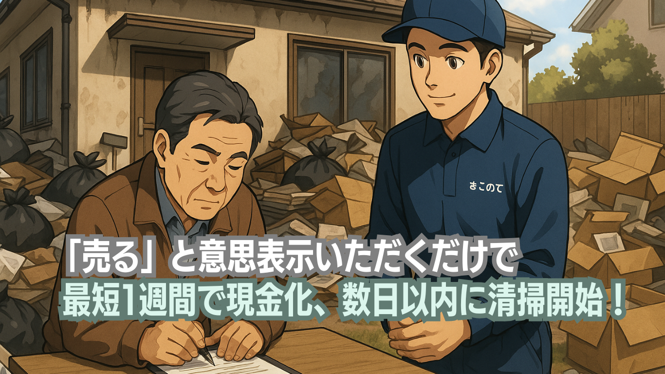 ゴミ屋敷や孤独死があった家でも現金化まで早い